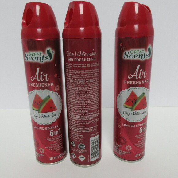 3 PK Great Scents Air Freshener Crip Watermelon 6 in 1 Limited Edition - Picture 3 of 4